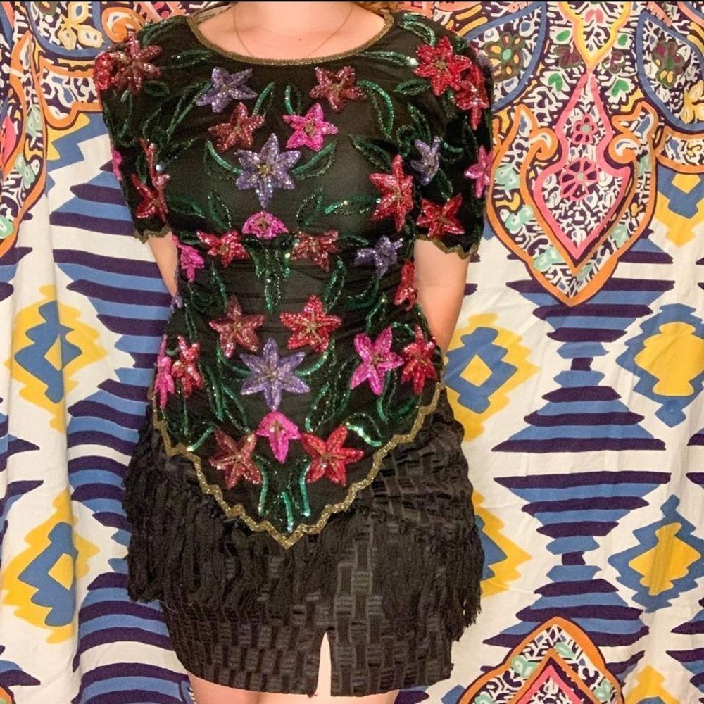 3 ~beaded blouse + scalloped trim~